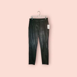 Free People Midnight Vegan Faux Suede Pants Black Pull On Stretch Women's Medium
